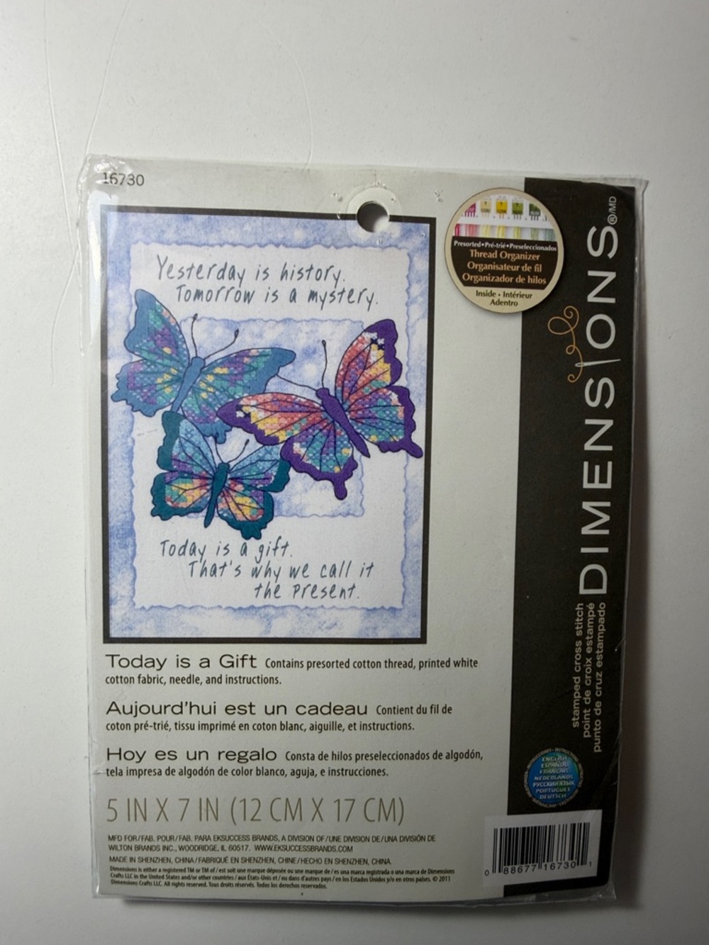'Today Is a Gift' Butterfly cross stitch kit